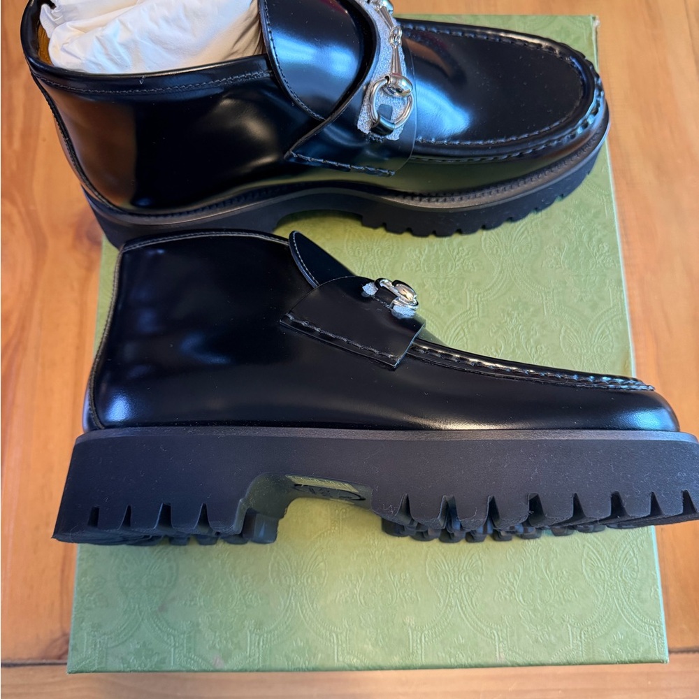 Men's Black Loafers with Silver Detailing